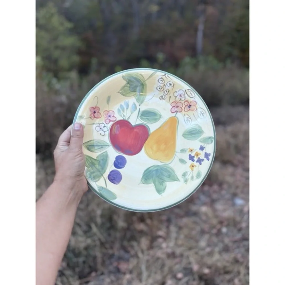 Gibson FRUIT GROVE Dinner Plates hand painted cottage‎ 11-1/4